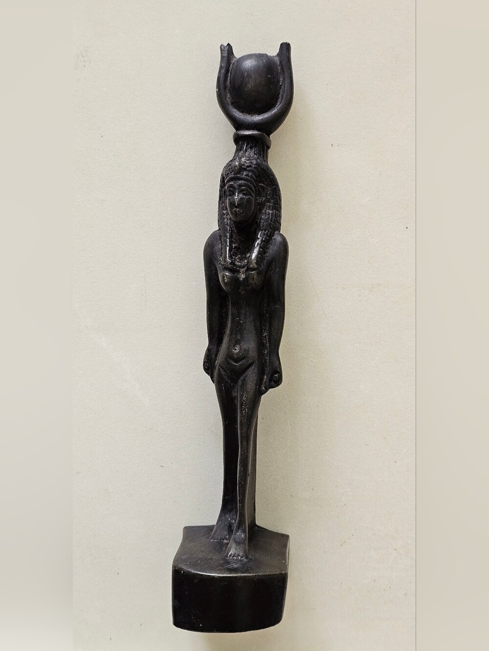 Religious Statue Egyptian Goddess Isis Black Resin 7.25" Tall